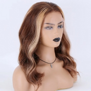 18in Highlighted Brown Blonde, 13x6 HD Lace Front Wig