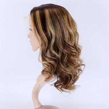 14in Highlighted Medium Brown Blonde, 13x6 HD Lace Front Wig