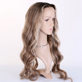 22in Dark Rooted Highlighted Light Brown Blonde, 13x6 HD Lace Front Wig