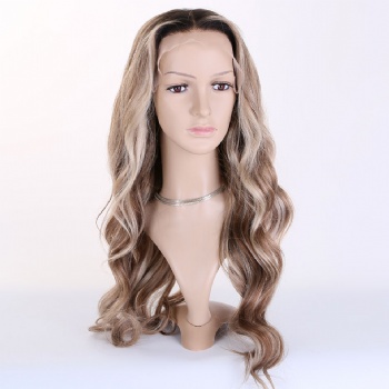 22in Dark Rooted Highlighted Light Brown Blonde, 13x6 HD Lace Front Wig