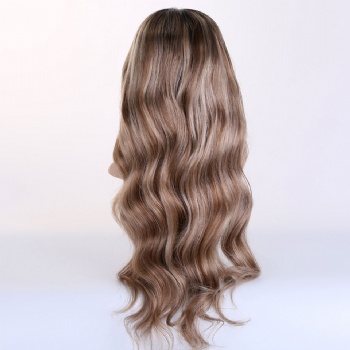 22in Dark Rooted Highlighted Light Brown Blonde, 13x6 HD Lace Front Wig