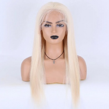 20in Platinum Blonde Straight, 13x6 Swiss Lace Front Wig