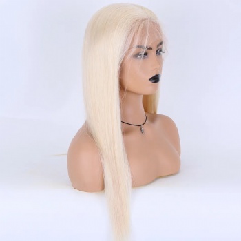 20in Platinum Blonde Straight, 13x6 Swiss Lace Front Wig