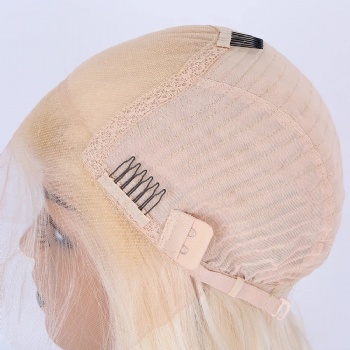 20in Platinum Blonde Straight, 13x6 Swiss Lace Front Wig