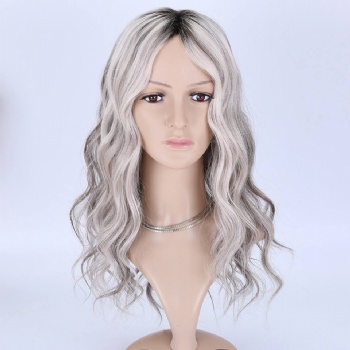 [Stock Unit] 16in Salt and Pepper, 5x5 Monofilament Top Wig