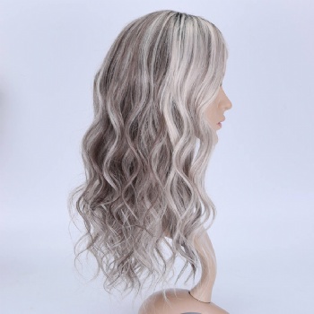 [Stock Unit] 16in Salt and Pepper, 5x5 Monofilament Top Wig