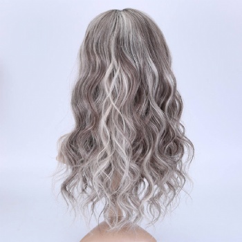 [Stock Unit] 16in Salt and Pepper, 5x5 Monofilament Top Wig