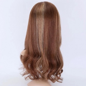 18in Brown Highlight Blonde, 5x5 Monofilament Top Wig