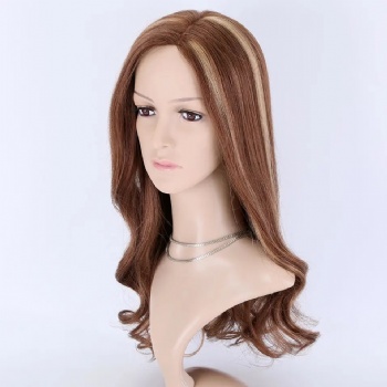 18in Brown Highlight Blonde, 5x5 Monofilament Top Wig