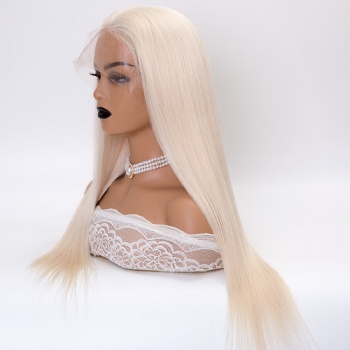 22in White Virgin Hair, 5x5 Silk Base HD Full Lace Wig