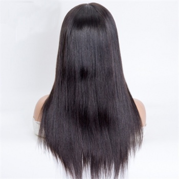 16in Natural Color Straight Virgin Hair, 4x4 Silk Base Medical Wigs