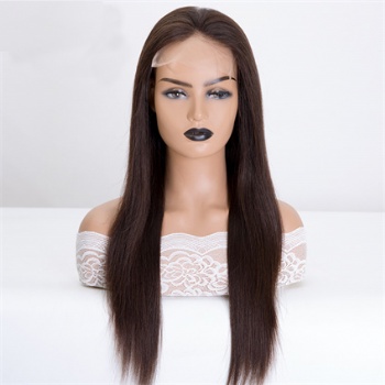 18in Natural Color Straight Remy Hair, 4x4 Silk Base Medical Wigs