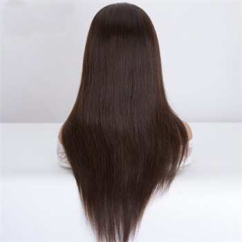 18in Natural Color Straight Remy Hair, 4x4 Silk Base Medical Wigs