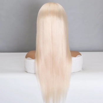 18in White Straight Virgin Hair, 5x5 Silk Base Medical Wigs