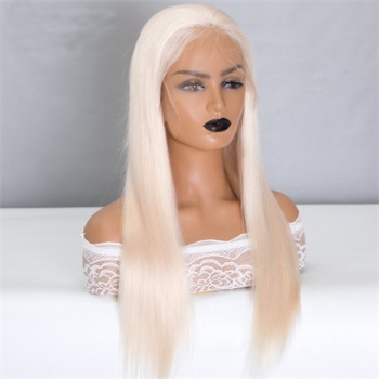 18in Platinum Blonde Slavic Virgin Hair, 5x5 Silk Base Medical Wigs