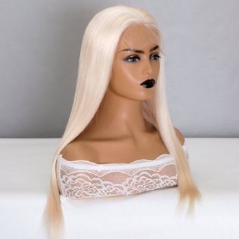 18in Platinum Blonde Slavic Virgin Hair, 5x5 Silk Base Medical Wigs