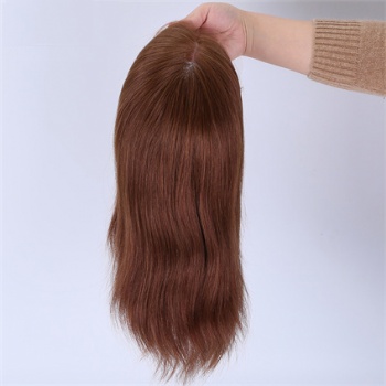 12in Chestnut Brown Slavic Virgin Hair, 5x5 Silk Base Medical Wigs