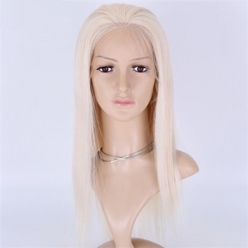 14in White Best European Virgin Hair, 5x5 Silk Base Medical Wigs