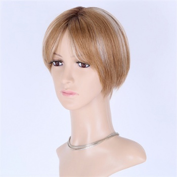 6in Mix Golden Ash Brown, 5x5 Monofilament Top Wig