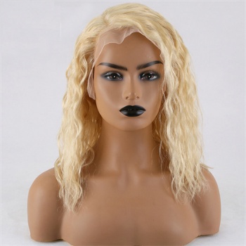 14in Bob Blonde Wavy, 13x4 Swiss Lace Front Wig