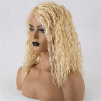 14in Bob Blonde Wavy, 13x4 Swiss Lace Front Wig