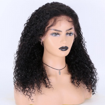 18in Water Wave Natural Color Remy Hair, 13x6 HD Lace Front Wig