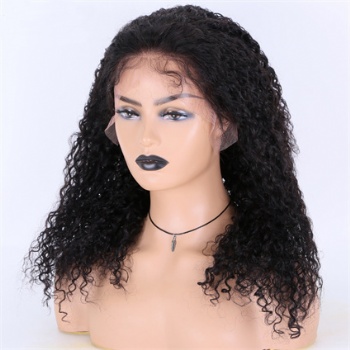 18in Water Wave Natural Color Remy Hair, 13x6 HD Lace Front Wig