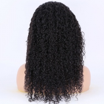 18in Water Wave Natural Color Remy Hair, 13x6 HD Lace Front Wig