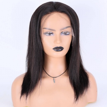 [Stock Unit] 12in Natural Color Remy Hair, 13x6 Lace Front Wig