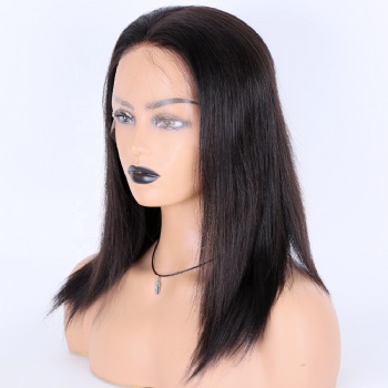 [Stock Unit] 12in Natural Color Remy Hair, 13x6 Lace Front Wig