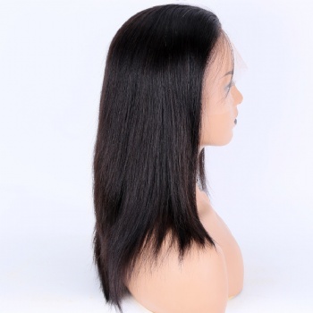 [Stock Unit] 12in Natural Color Remy Hair, 13x6 Lace Front Wig