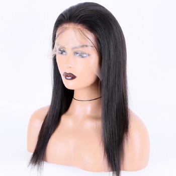 [Stock Unit] 16in Natural Color Virgin Hair, 13x6 HD Lace Front Wig