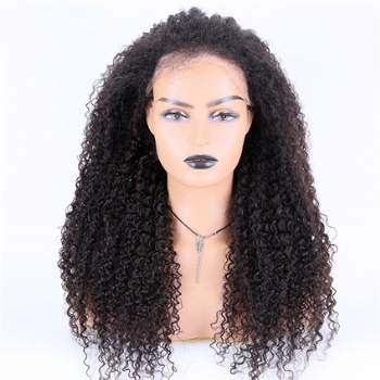 24in Kinky Curly Natural Color, 13x4 Lace Frontal Wig