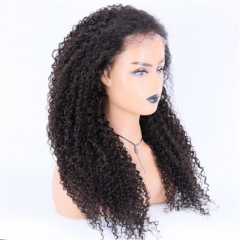 24in Kinky Curly Natural Color, 13x4 Lace Frontal Wig