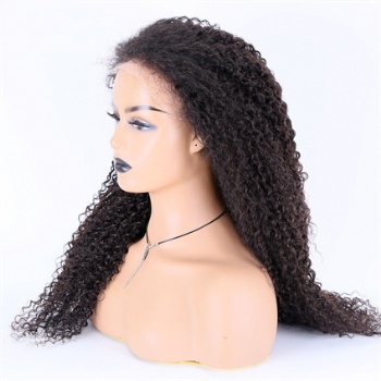 24in Kinky Curly Natural Color, 13x4 Lace Frontal Wig