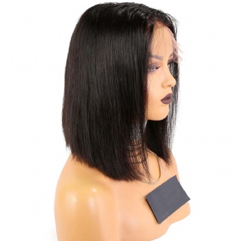 12in BOB Straight Virgin Hair, 13x4 Lace Front Wig