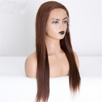 20in Medium Brown Straight, 13x6 Lace Front Wig