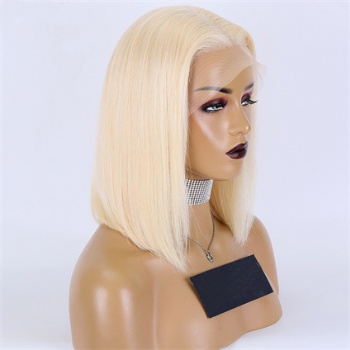 12in BOB Blonde Virgin Hair, 13x4 Lace Front Wig