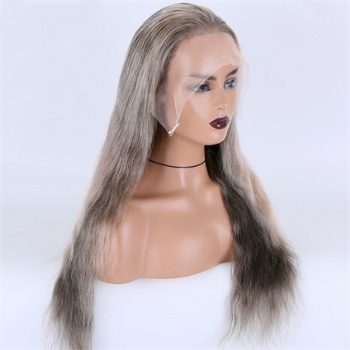 Custom Highlight Grey Brown, 13x4 Lace Front Wig