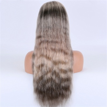 Custom Highlight Grey Brown, 13x4 Lace Front Wig