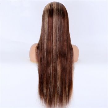 28in Chestnut Brown Straight, 13x4 Lace Front Wig