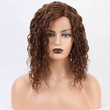 14in Curly Medium Brown, 13x4 Lace Front Wig