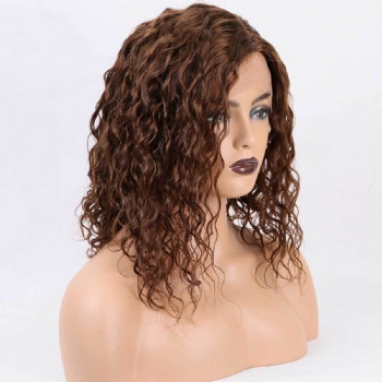 14in Curly Medium Brown, 13x4 Lace Front Wig