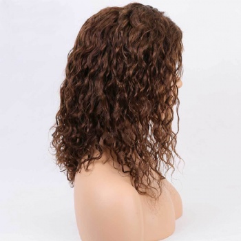 14in Curly Medium Brown, 13x4 Lace Front Wig