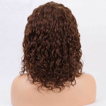 14in Curly Medium Brown, 13x4 Lace Front Wig