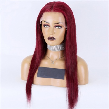 20in Red Virign Hair, 13x4 Lace Front Wig