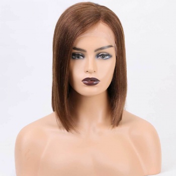 10in BOB Subtle Rooted Brown, 13x4 Lace Front Wig