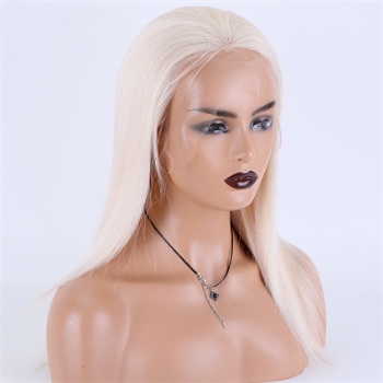 [Stock Unit]14in White Virgin Hair, 13x6 HD Lace Front Wig