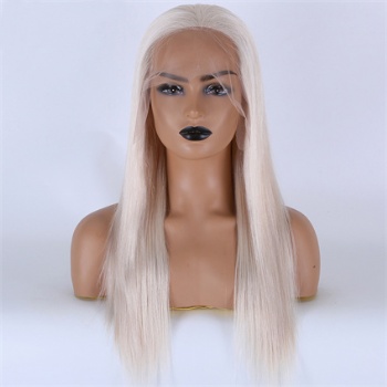 18in White Virgin Hair, 13x6 HD Lace Front Wig