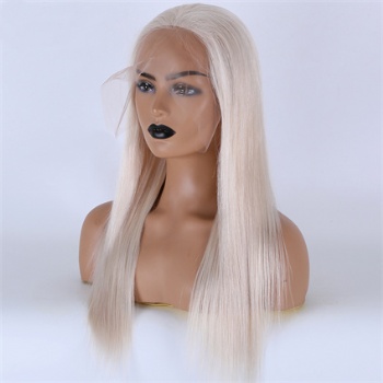 18in White Virgin Hair, 13x6 HD Lace Front Wig